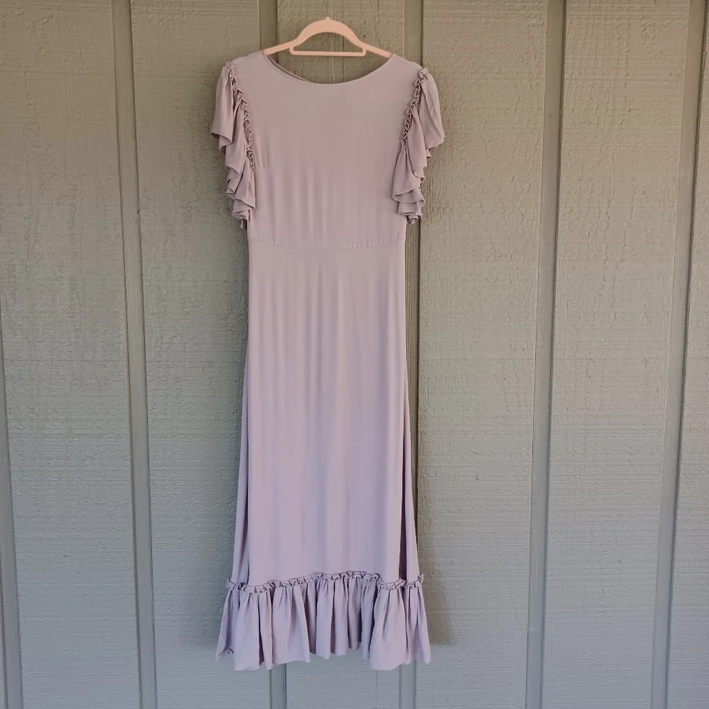 Kate Spade Pleat Trim Crepe Midi Dress Size 0 Wedding Guest Feminine Viscose